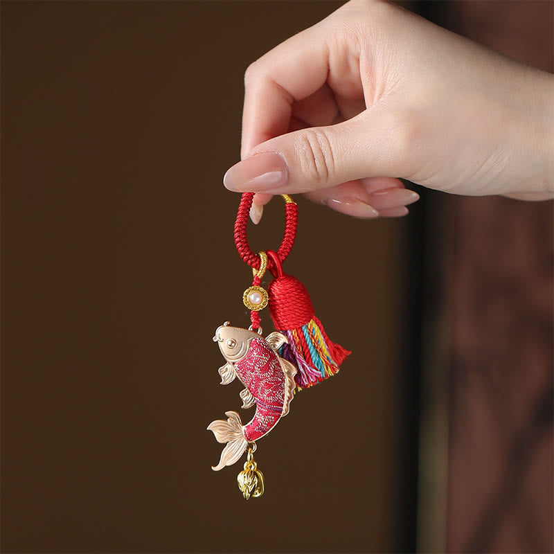Nimara Ritual Song Brocade Koi Fish Prosperity Keychain