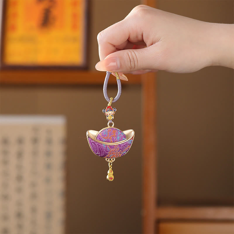 Nimara Ritual Song Brocade Yuanbao Luck Keychain