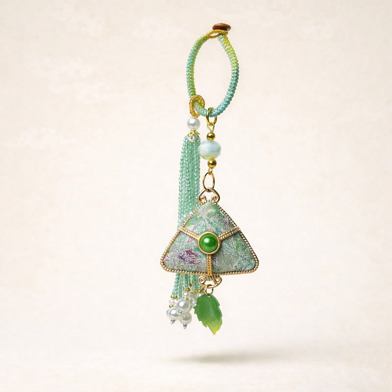 Nimara Ritual Song Brocade Zongzi Leaf Balance Keychain