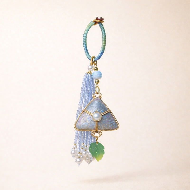 Nimara Ritual Song Brocade Zongzi Leaf Balance Keychain