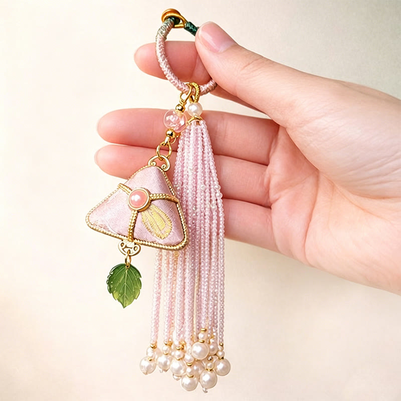 Nimara Ritual Song Brocade Zongzi Leaf Balance Keychain