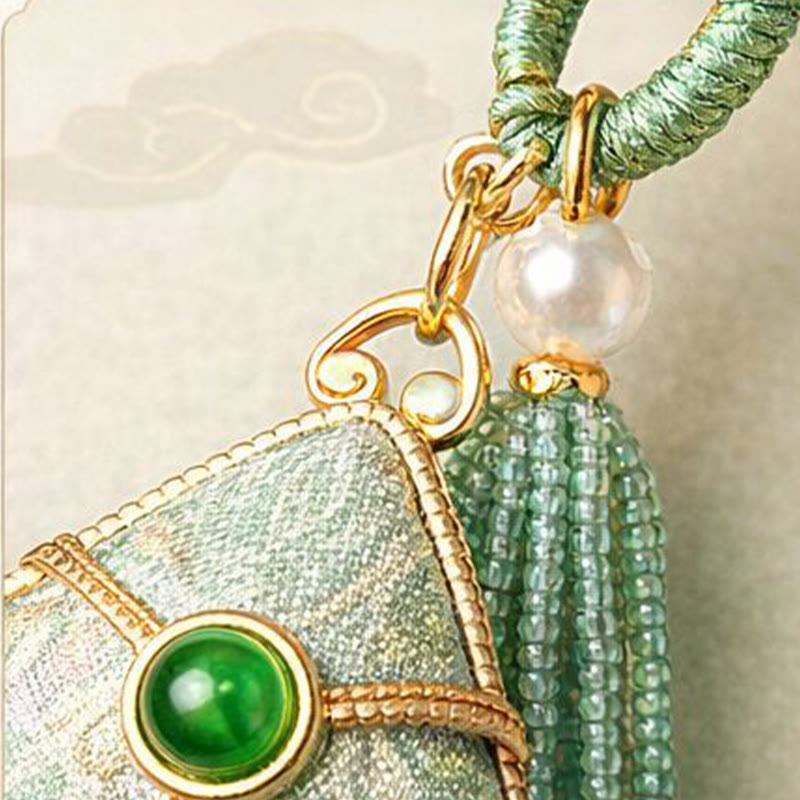 Nimara Ritual Song Brocade Zongzi Leaf Balance Keychain