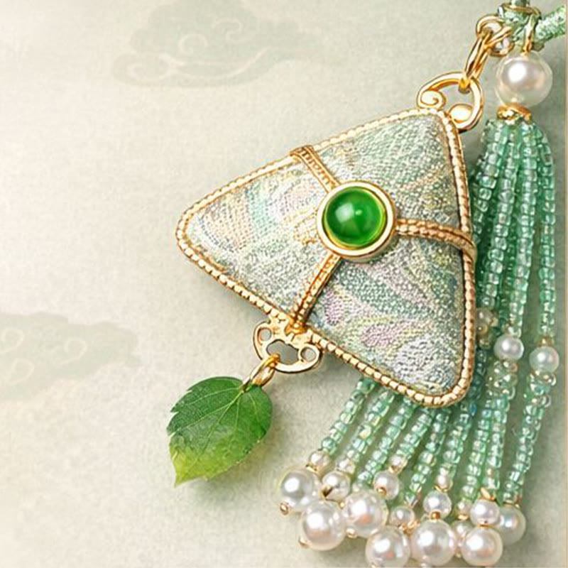 Nimara Ritual Song Brocade Zongzi Leaf Balance Keychain