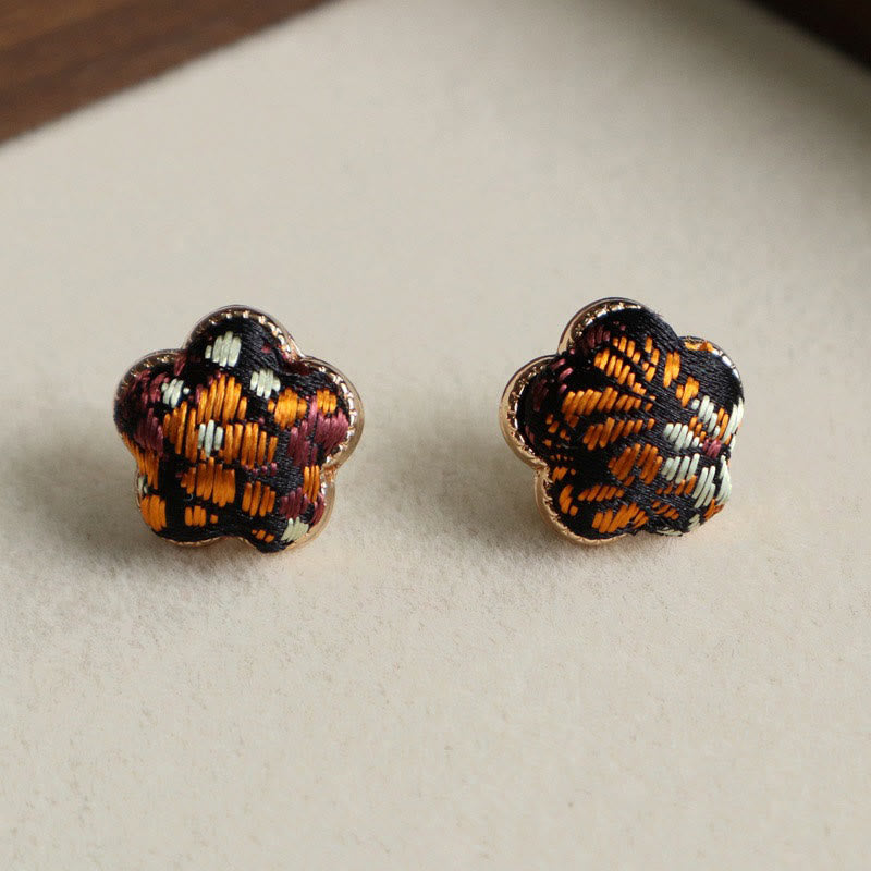 Nimara Ritual Song Brocade Flower Balance Earrings