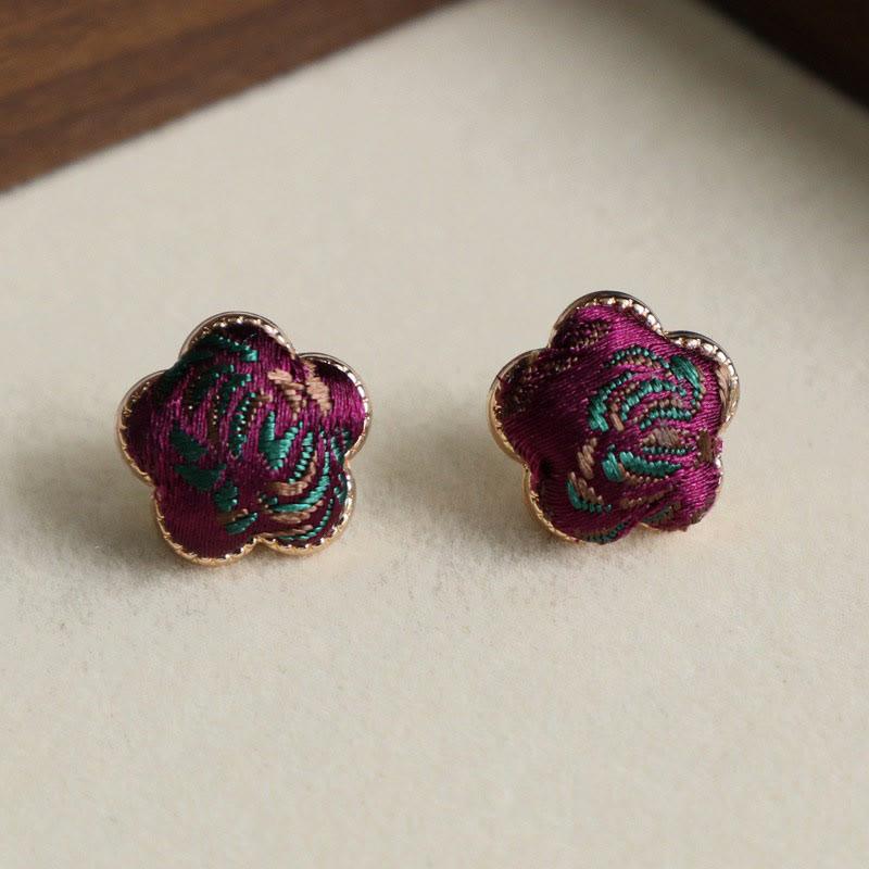 Nimara Ritual Song Brocade Flower Balance Earrings