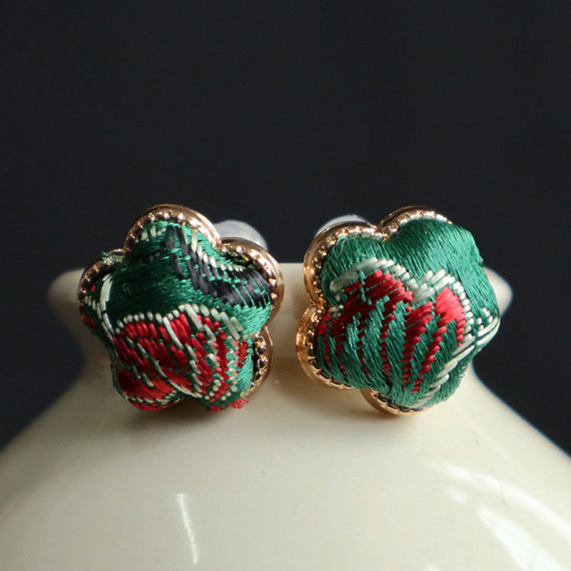 Nimara Ritual Song Brocade Flower Balance Earrings