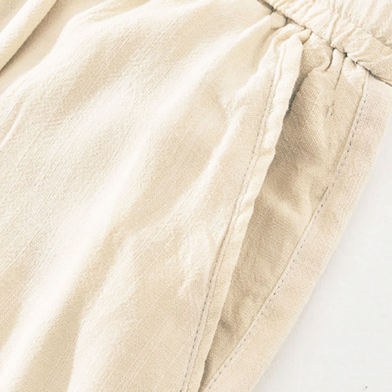 Nimara Ritual Summer Casual Vintage Drawstring Solid Long Pants Men's Tapered Pants With Pockets