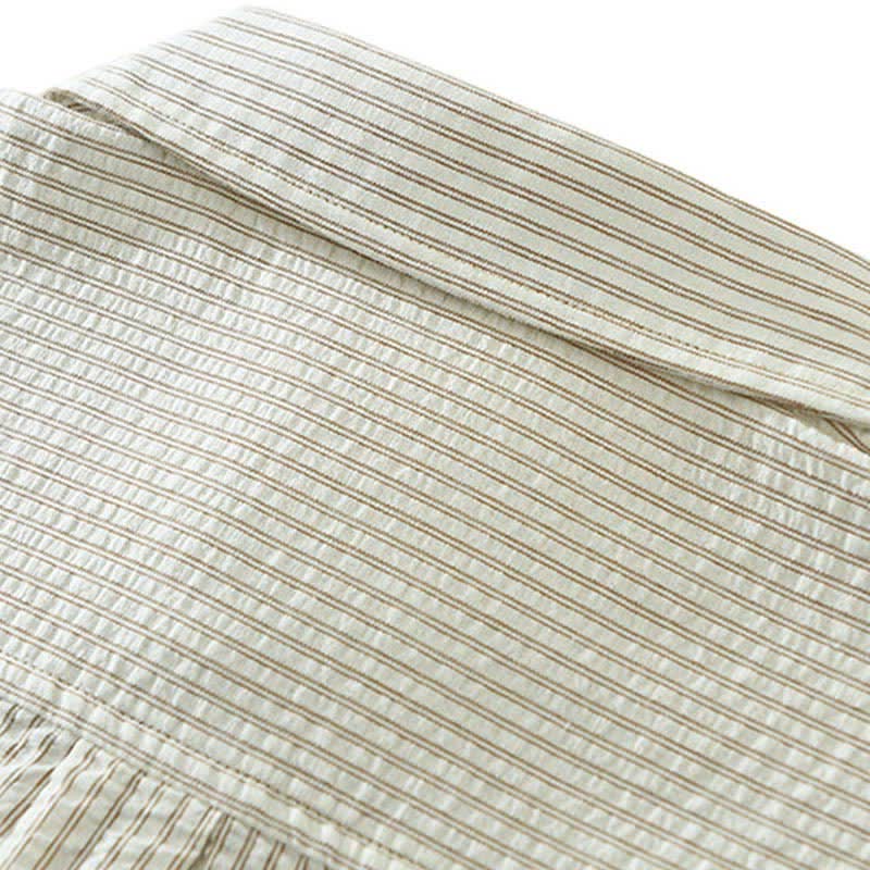 Nimara Ritual Summer Casual Button-Up Striped Cotton Men's Short Sleeve Shirts With Decorative Pocket