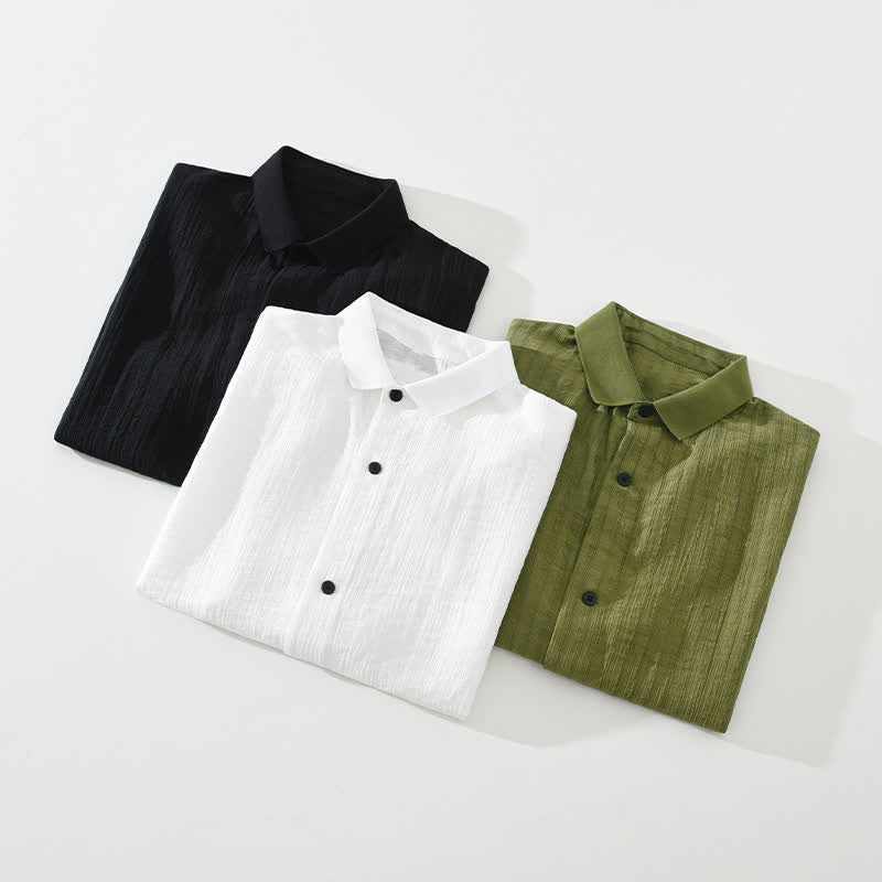 Nimara Ritual Summer Casual Minimalist Button-Up Solid Men's Shirts