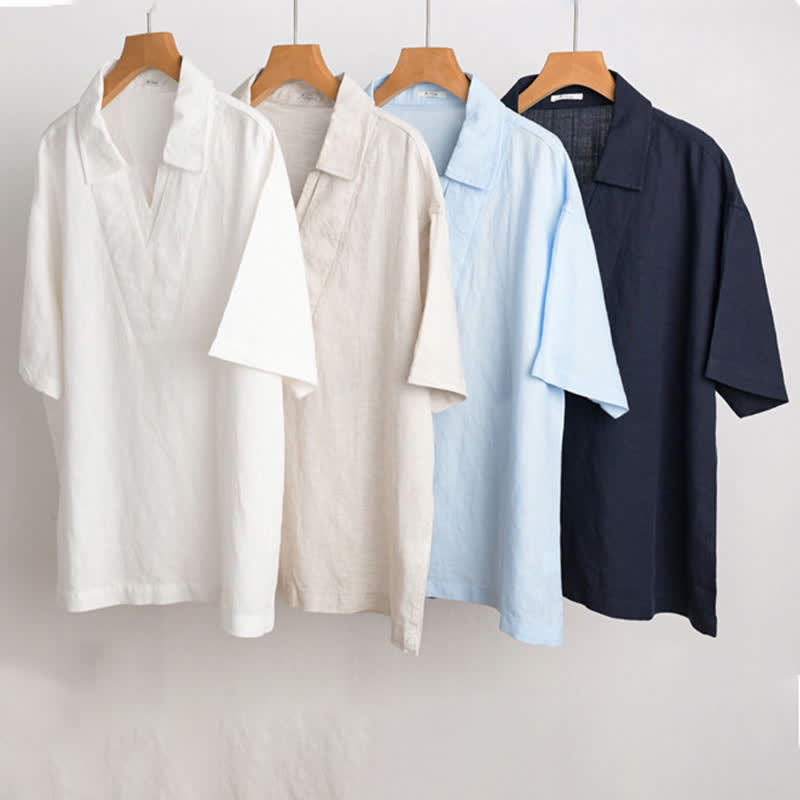 Nimara Ritual Summer Casual Minimalist Solid Men's Shirts