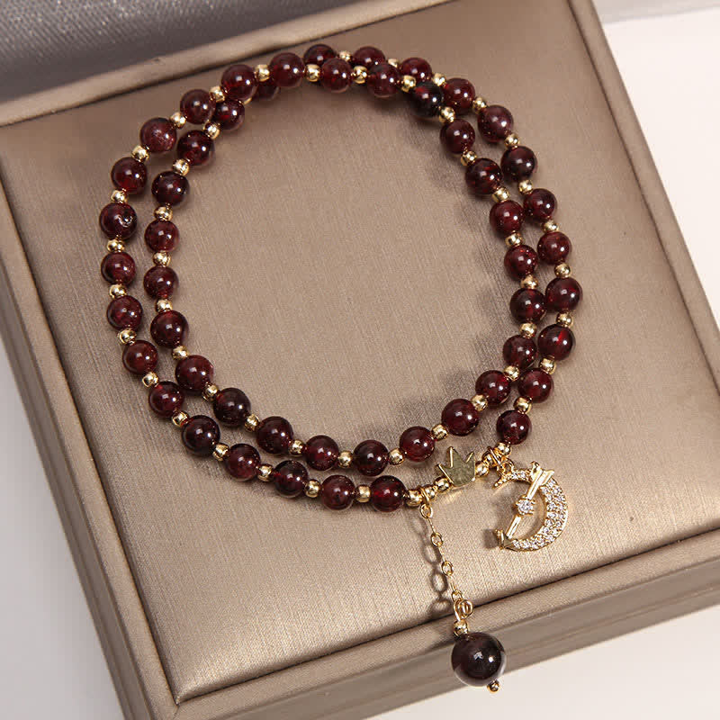 Nimara Ritual Moon & Crown Purification Double Wrap Beaded Bracelet
