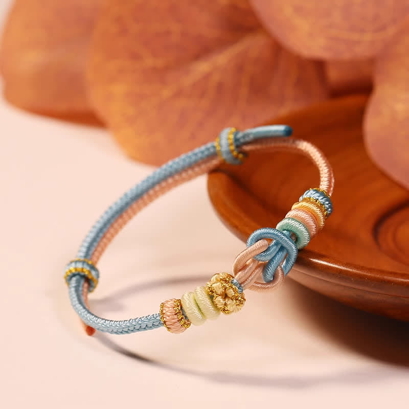 Nimara Ritual Hand-Woven "Prosperous Universe" Knotting Prosperity Multicolor Cord Bracelet