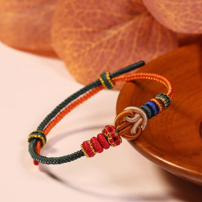 Nimara Ritual Hand-Woven "Prosperous Universe" Knotting Prosperity Multicolor Cord Bracelet