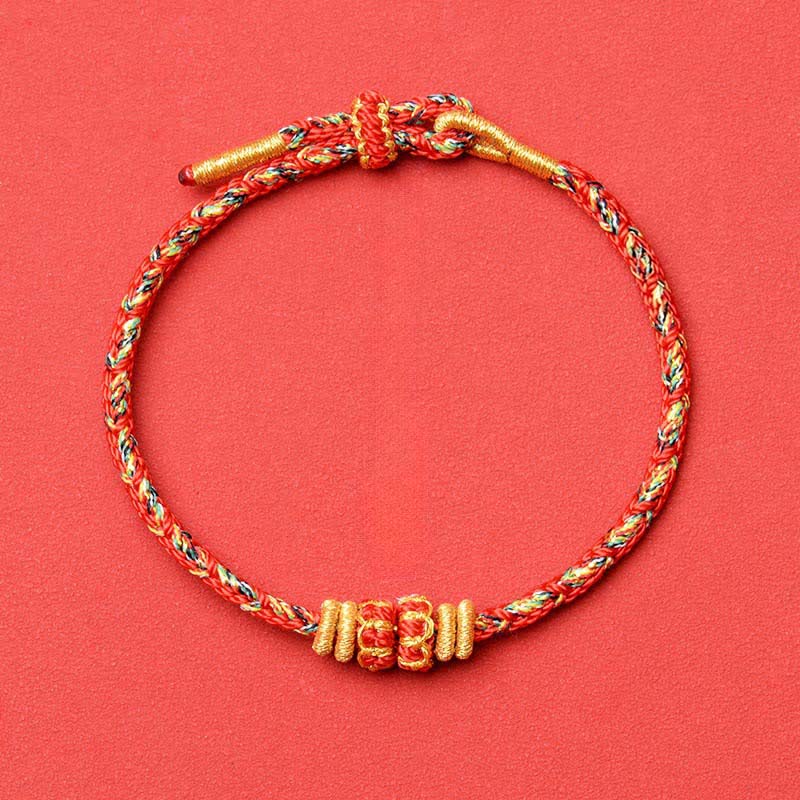 Nimara Ritual Hand-Woven Red String Koi Fish Flower Protection Bracelet
