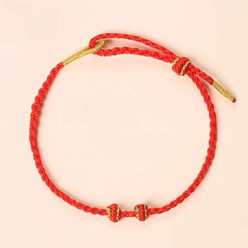 Nimara Ritual Handmade Braided Red String 3mm Jade Beads Protection Adjustable DIY Bracelet