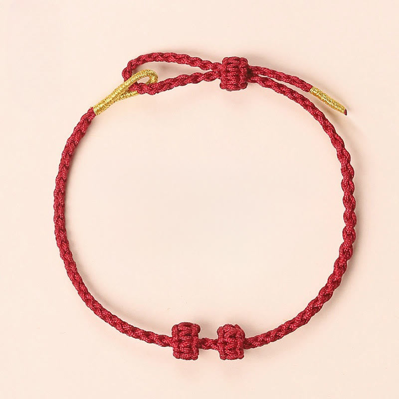 Nimara Ritual Hand-Woven Red String Strength Om Mani Padme Hum Adjustable DIY Bracelet