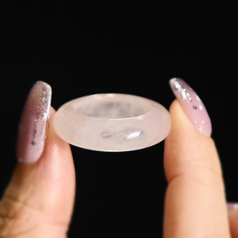 Nimara Ritual Natural Rose Quartz Loving Energy Healing Ring