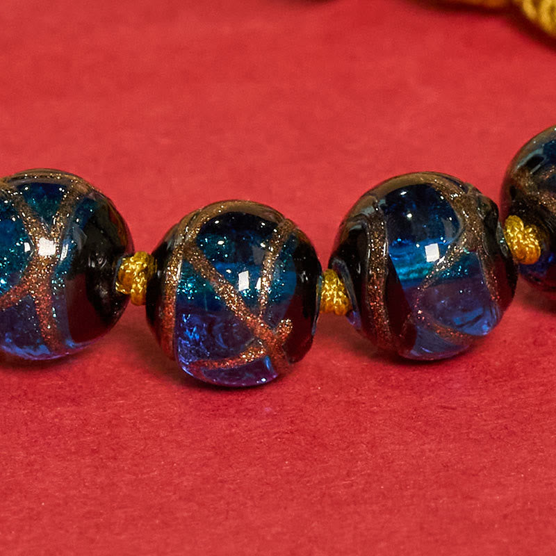 Nimara Ritual Tibetan Liuli Glass Bead Five Directions Gods Of Wealth Buddha Eye Blessing String Bracelet