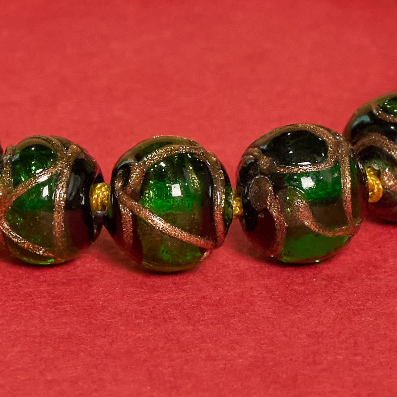 Nimara Ritual Tibetan Liuli Glass Bead Five Directions Gods Of Wealth Buddha Eye Blessing String Bracelet