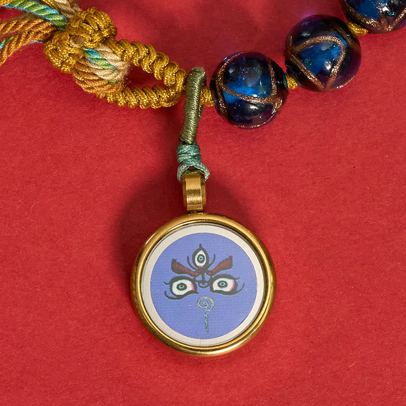 Nimara Ritual Tibetan Liuli Glass Bead Five Directions Gods Of Wealth Buddha Eye Blessing String Bracelet