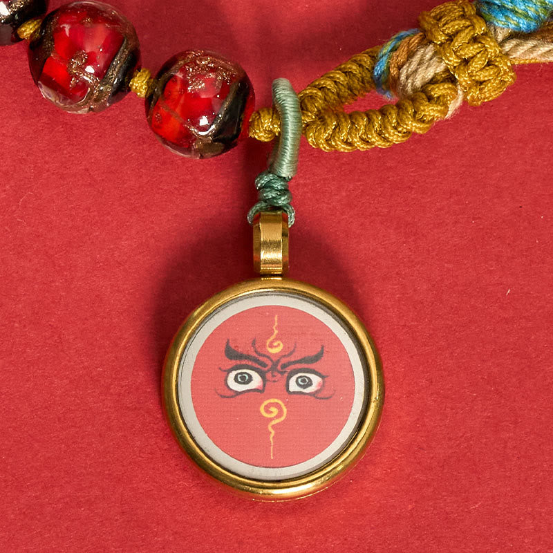 Nimara Ritual Tibetan Liuli Glass Bead Five Directions Gods Of Wealth Buddha Eye Blessing String Bracelet