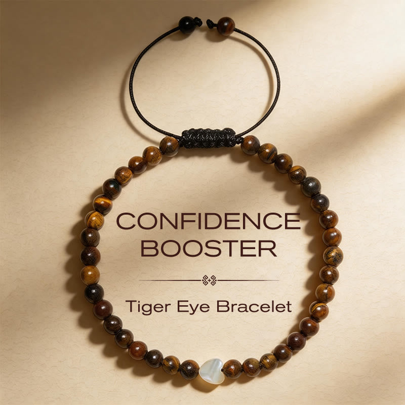 Nimara Ritual Natural Small Tiger Eye Beads Love Heart Power String Bracelet
