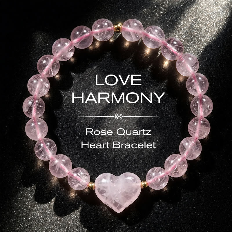 Nimara Ritual Natural Amethyst Green Aventurine Tiger Eye Strawberry Quartz Love Heart Spiritual Bracelet