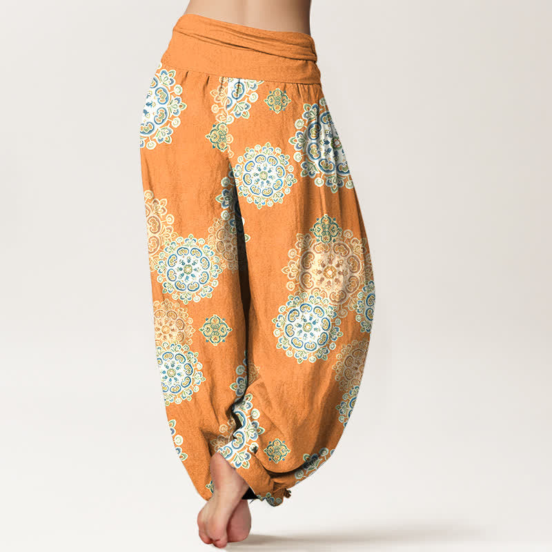 Nimara Ritual Pure Cotton Various Mandala Floral Pattern Women's Elastic Waist Harem Pants