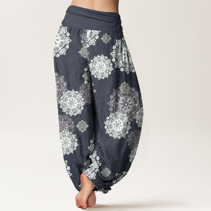 Nimara Ritual Pure Cotton Various Mandala Floral Pattern Women's Elastic Waist Harem Pants