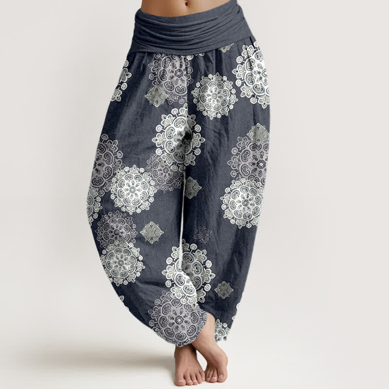 Nimara Ritual Pure Cotton Various Mandala Floral Pattern Women's Elastic Waist Harem Pants