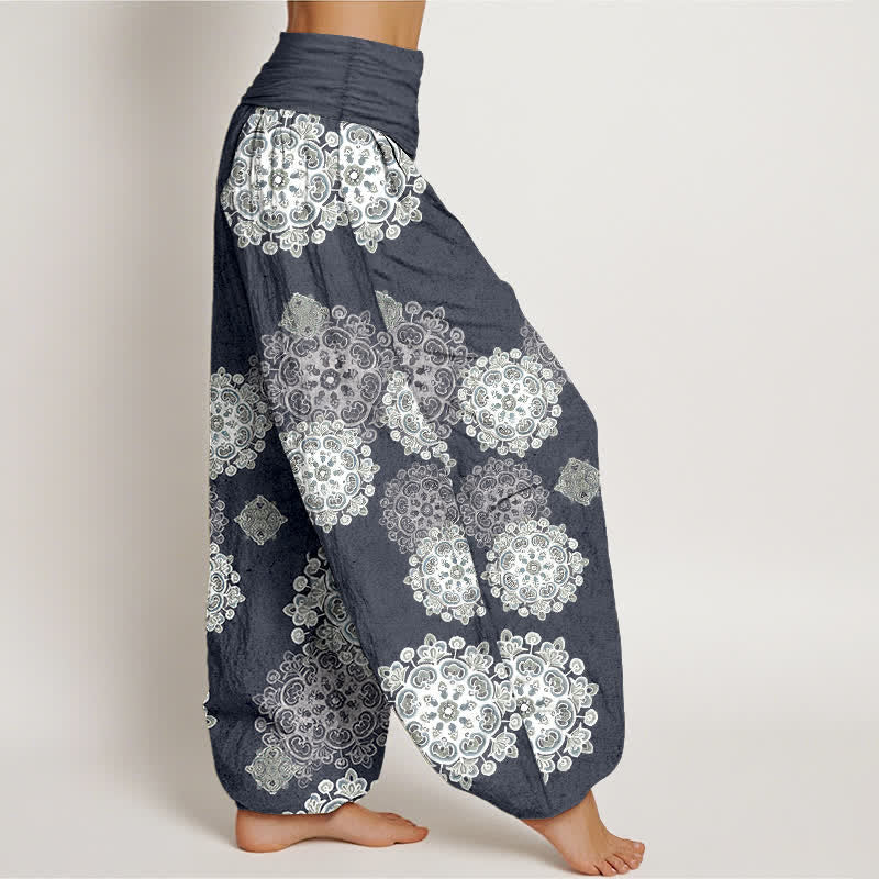 Nimara Ritual Pure Cotton Various Mandala Floral Pattern Women's Elastic Waist Harem Pants