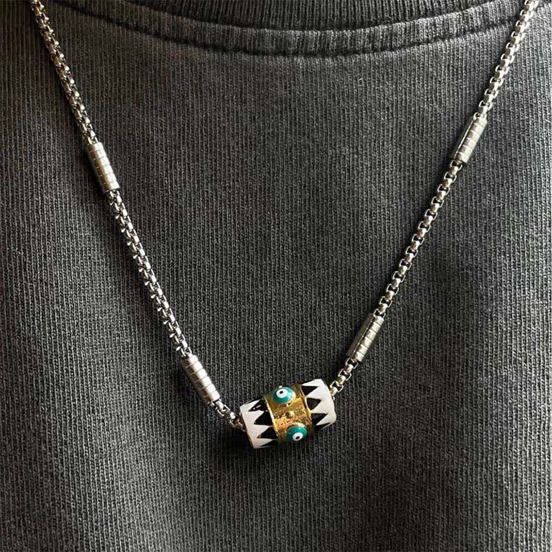 Nimara Ritual Copper Enamel Evil Eye Protection Pendant Necklace