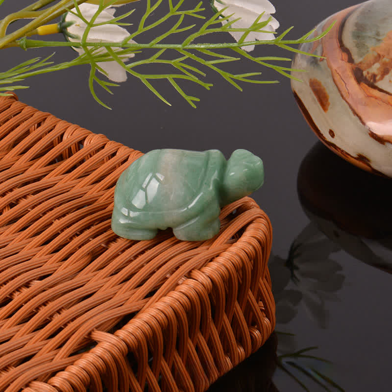 Nimara Ritual Natural Green Aventurine Turtle Wisdom Crystal & Stone Decor