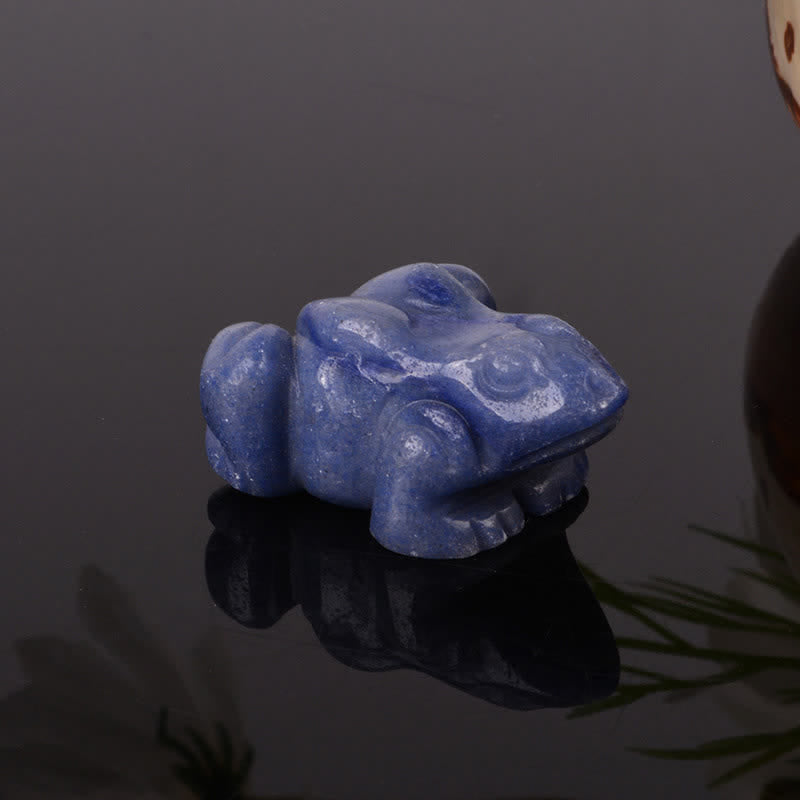 Nimara Ritual Natural Green Aventurine Clear Quartz Frog Wealth Crystal & Stone Decor