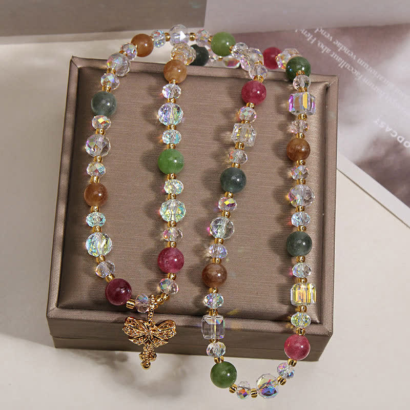 Nimara Ritual Tourmaline Butterfly Pendant Transformation Three Layer Faceted Faceted Bracelet