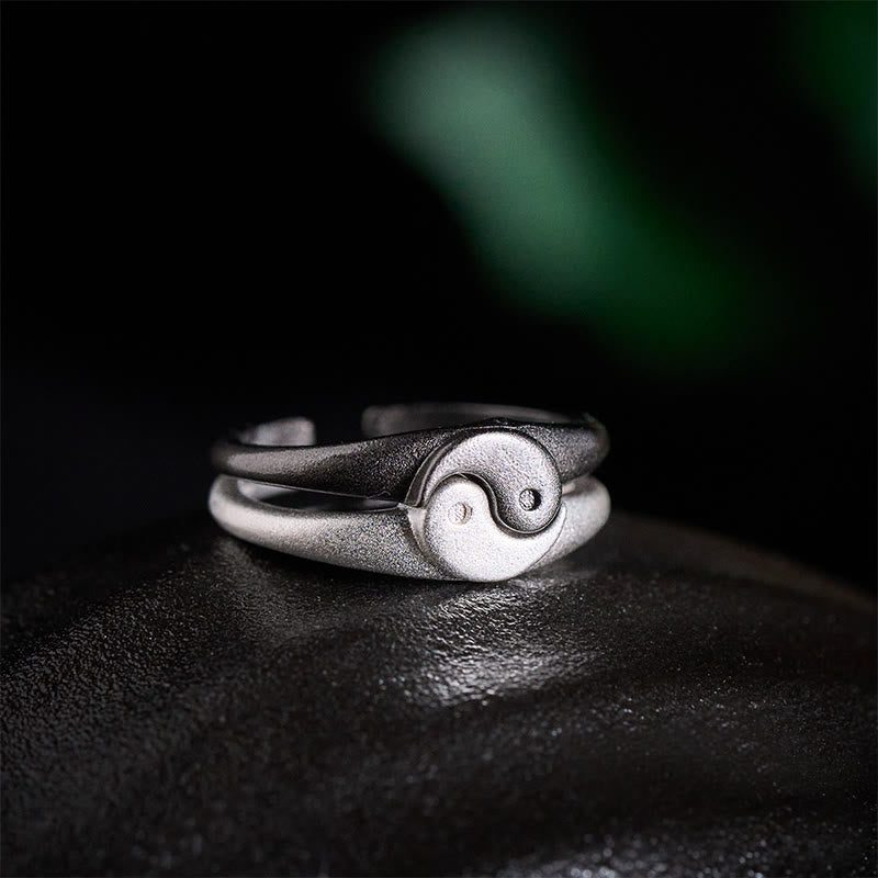 Nimara Ritual Retro Yin Yang Textured Copper Harmony Adjustable Ring