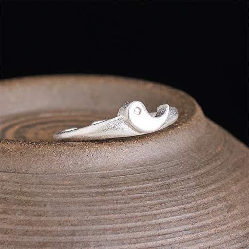 Nimara Ritual Retro Yin Yang Textured Copper Harmony Adjustable Ring