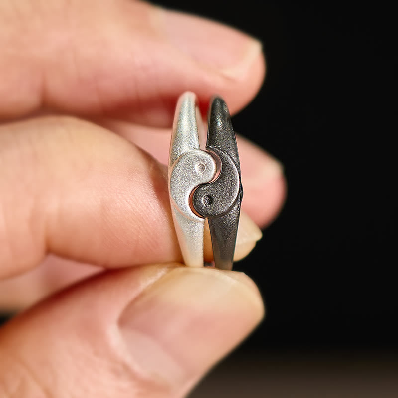Nimara Ritual Retro Yin Yang Textured Copper Harmony Adjustable Ring