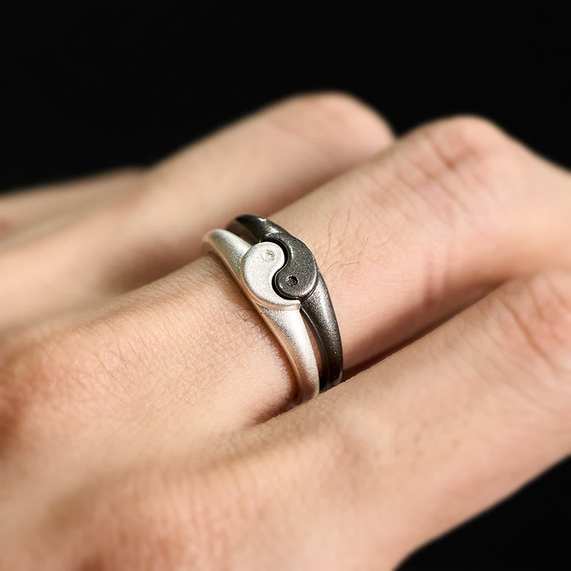 Nimara Ritual Retro Yin Yang Textured Copper Harmony Adjustable Ring