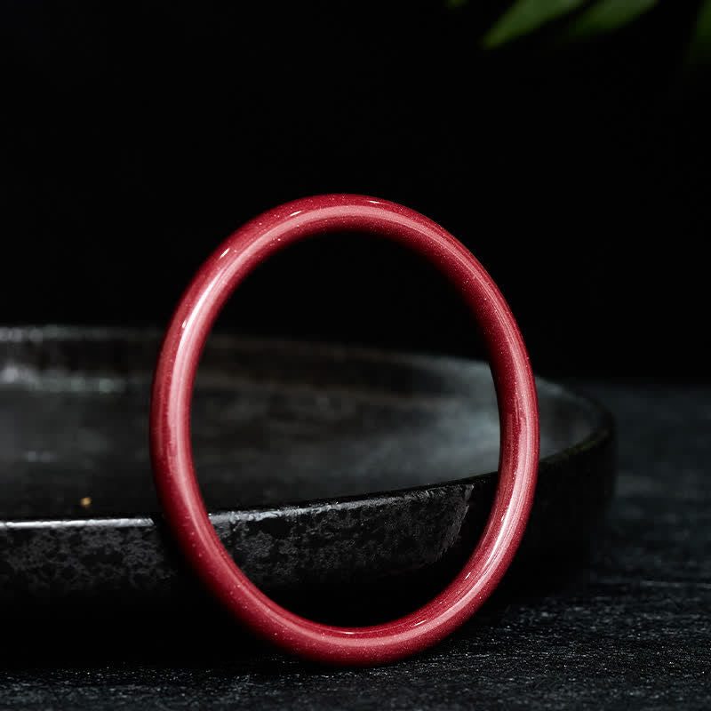 Nimara Ritual Cinnabar Plain Heart Sutra Calm Bracelet Bangle