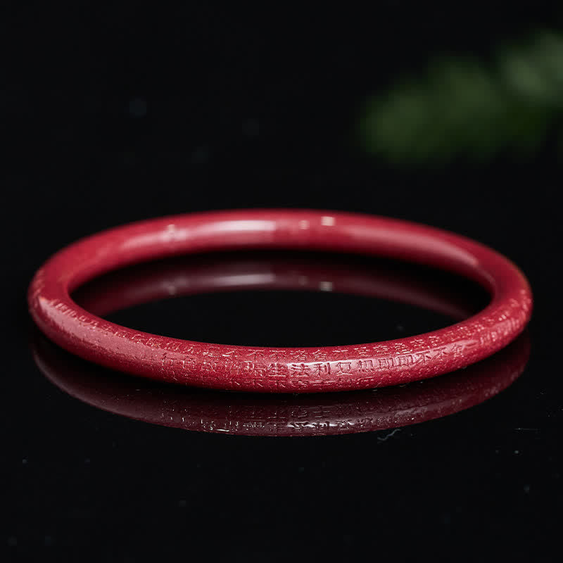 Nimara Ritual Cinnabar Plain Heart Sutra Calm Bracelet Bangle