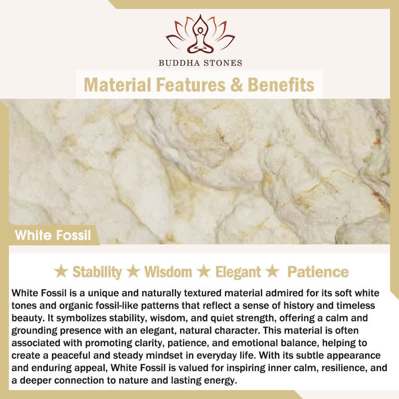 Nimara Ritual 3pcs "Return to Stillness" White Fossil Elegant Bracelet Includes Gift Message Card