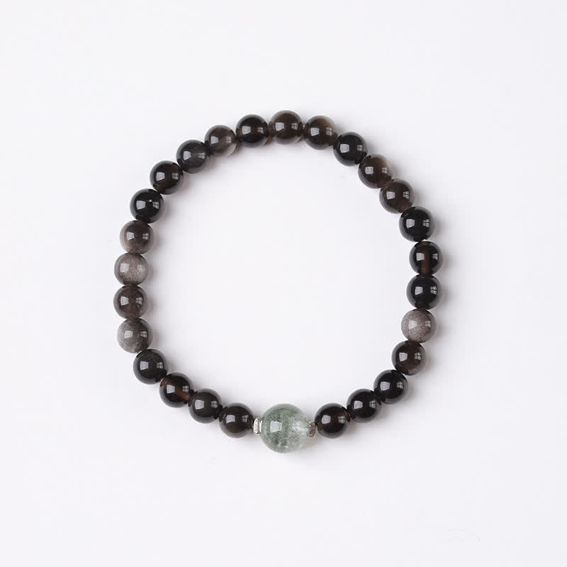 Nimara Ritual Black Obsidian Grounding Hand-Woven New Chinese Round Bracelet