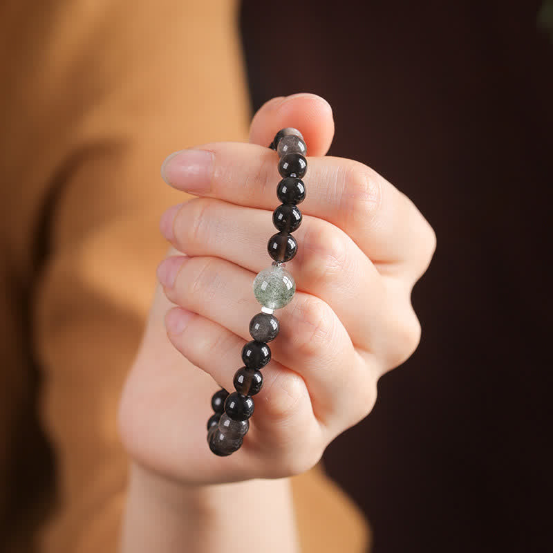 Nimara Ritual Black Obsidian Grounding Hand-Woven New Chinese Round Bracelet