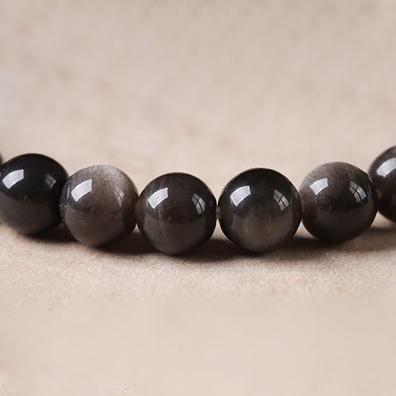 Nimara Ritual Black Obsidian Grounding Hand-Woven New Chinese Round Bracelet