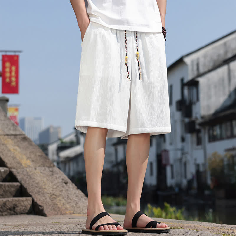Nimara Ritual Summer Casual Drawstring Solid Bermuda Shorts Men's With Pockets