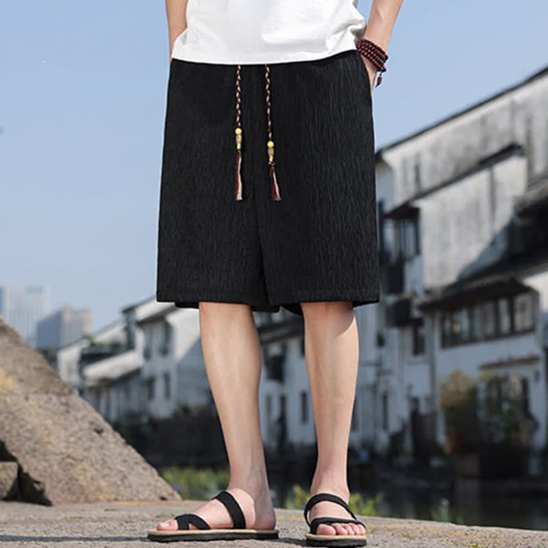 Nimara Ritual Summer Casual Drawstring Solid Bermuda Shorts Men's With Pockets