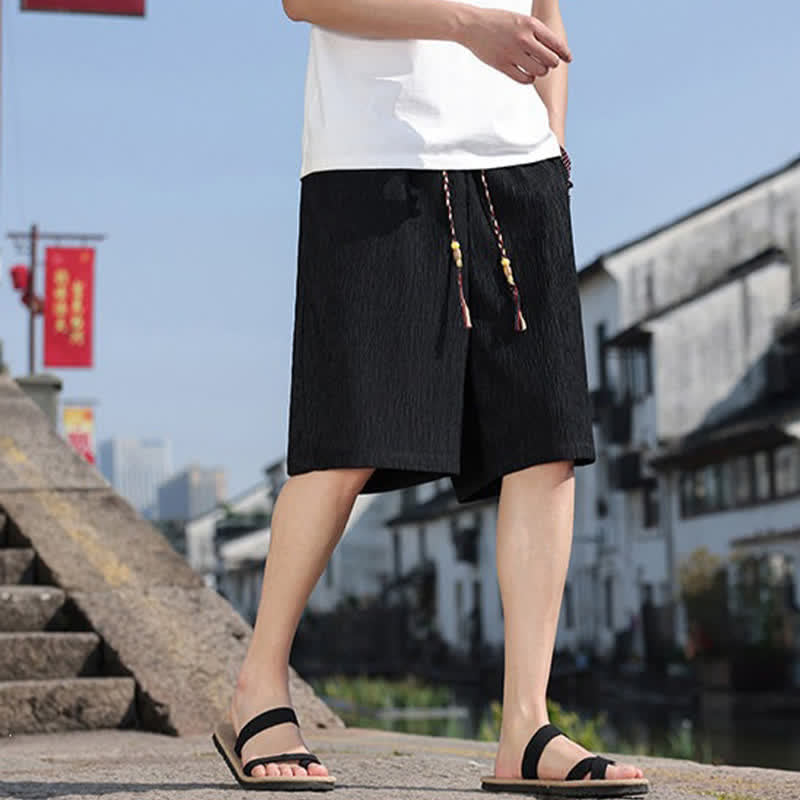 Nimara Ritual Summer Casual Drawstring Solid Bermuda Shorts Men's With Pockets
