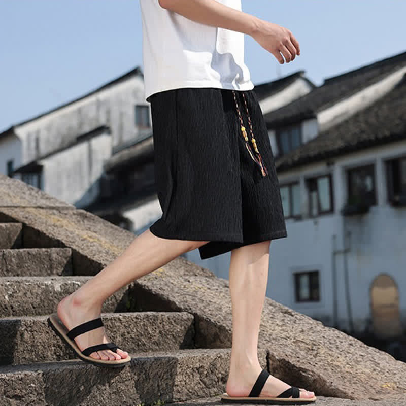 Nimara Ritual Summer Casual Drawstring Solid Bermuda Shorts Men's With Pockets
