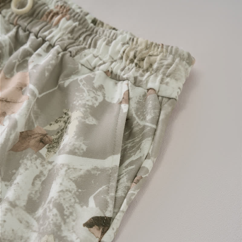 Nimara Ritual Summer Casual Drawstring Abstract Maple Leaf Women's Shorts With Pocket